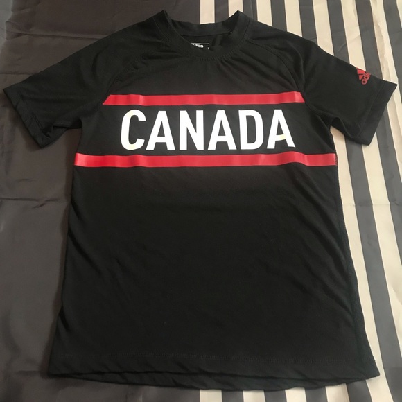 Adidas Prime Tee Youth Size Medium Olympic Games Team Canada Stretch Sport Shirt - Picture 3 of 17